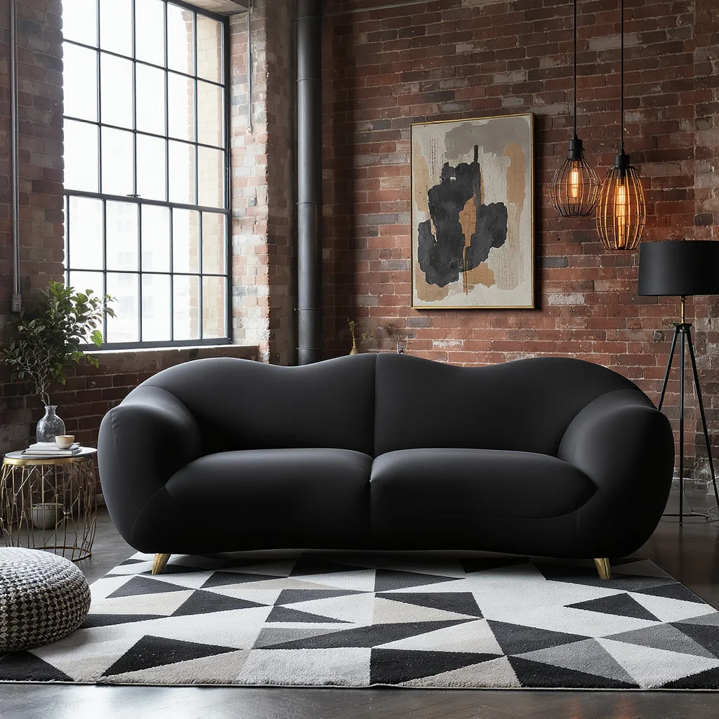 Black Cloud Sofa in a Modern Loft