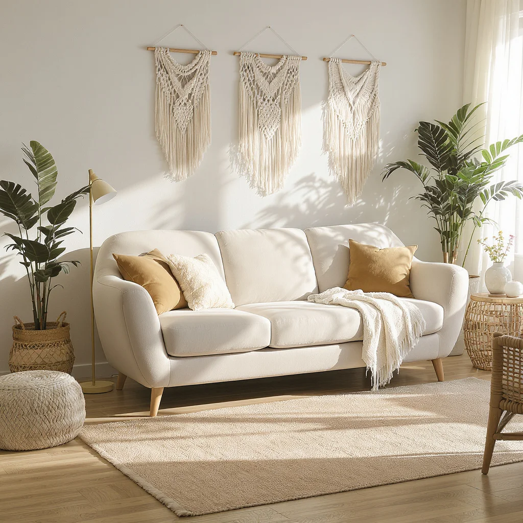 Cloud Couch with Boho Accents