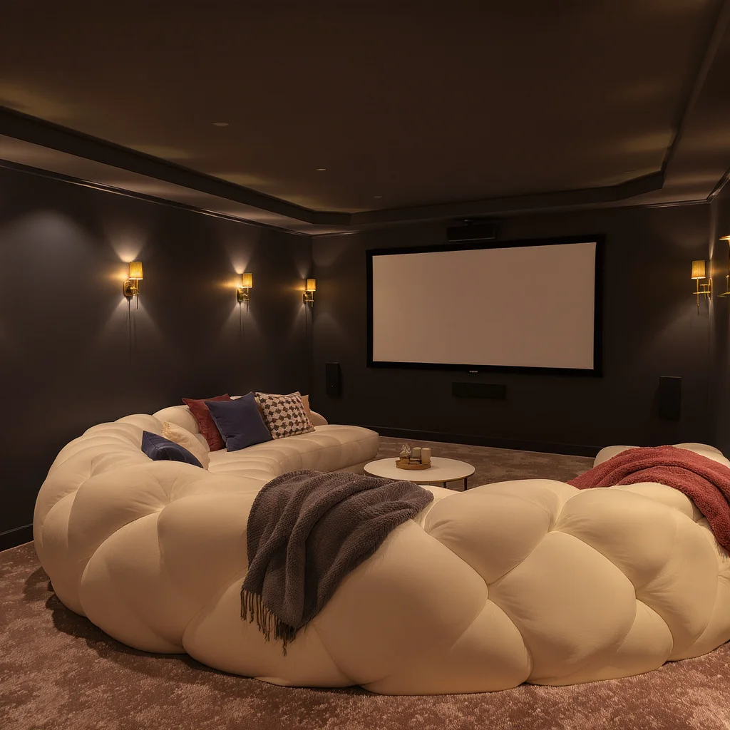 Cloud Sofa in a Cozy Movie Room
