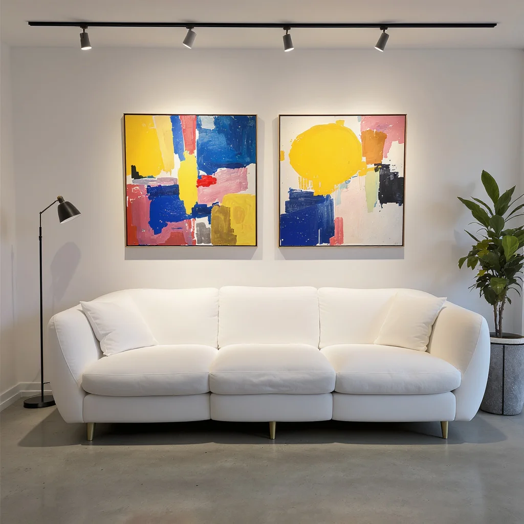 Cloud Sofa with Modern Art Walls