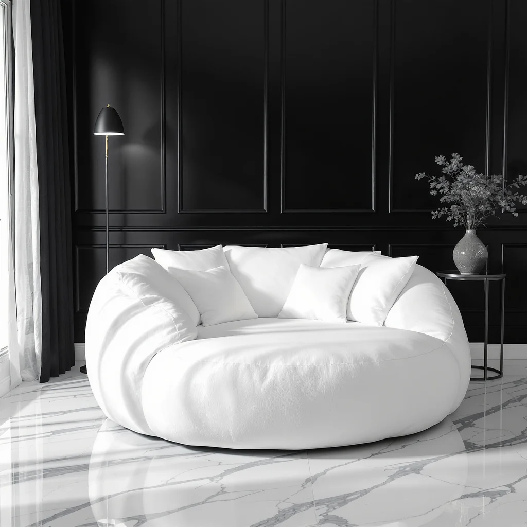 Modern Black-and-White Cloud Sofa Design