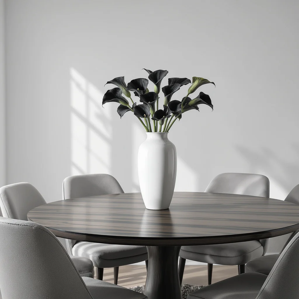 Monochrome Calla Lilies Dining Setup