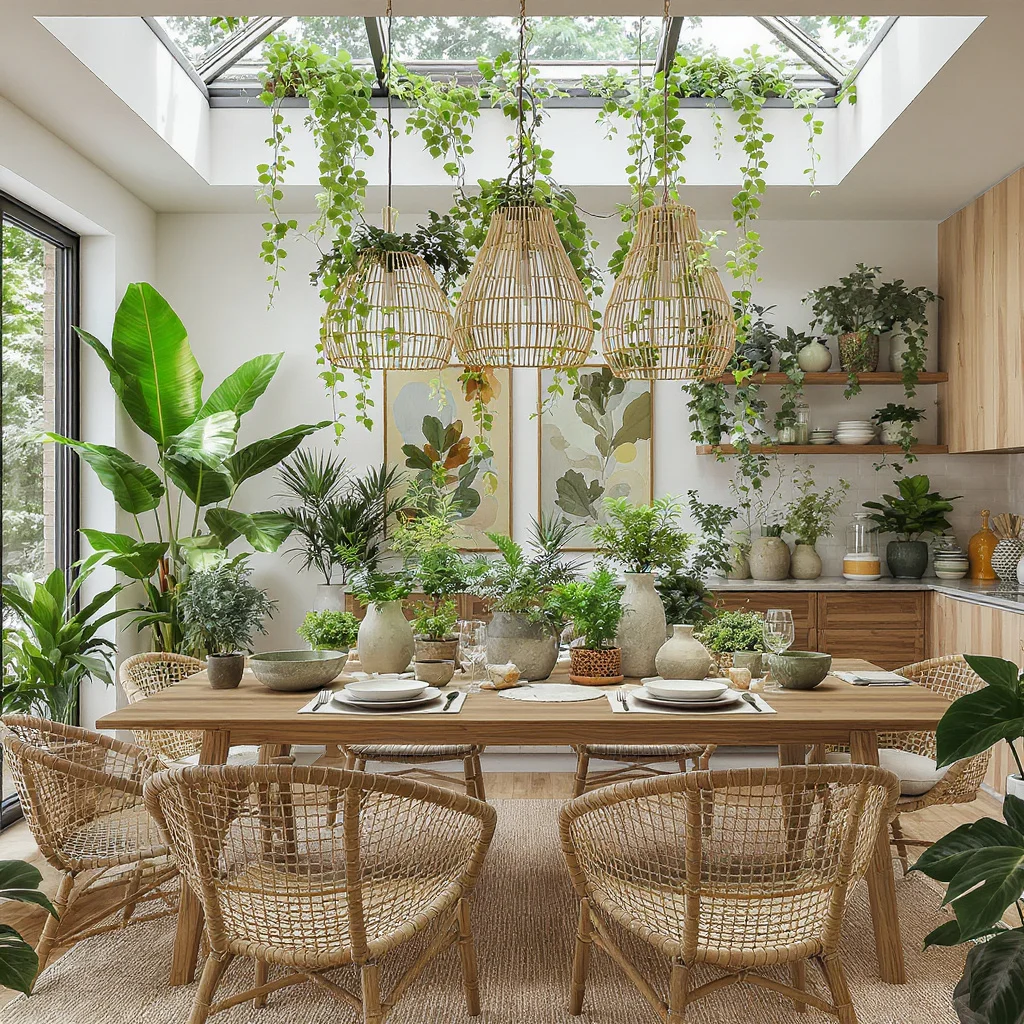 Nature-Inspired Green Dining Room