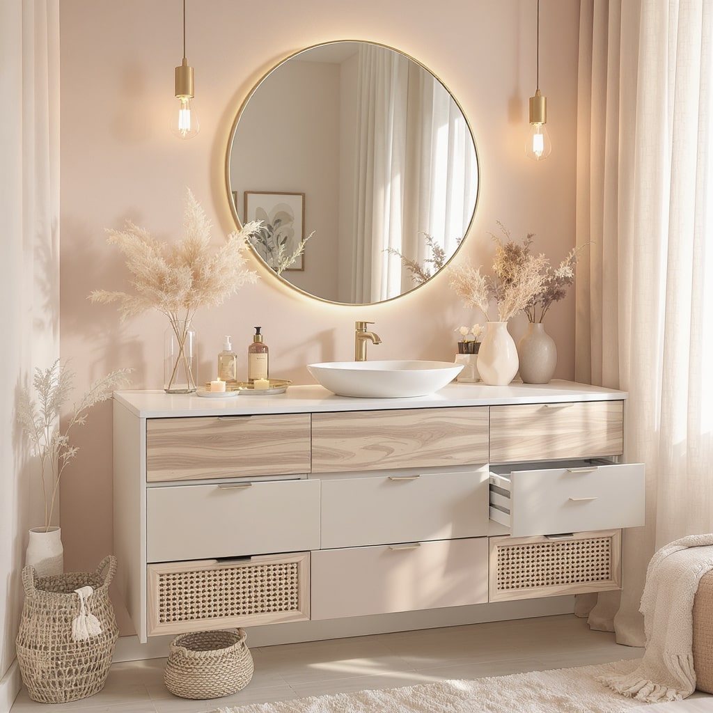 Soft Blush Vanity Dresser
