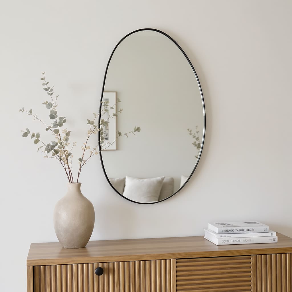 Asymmetrical Pebble Accent Mirror