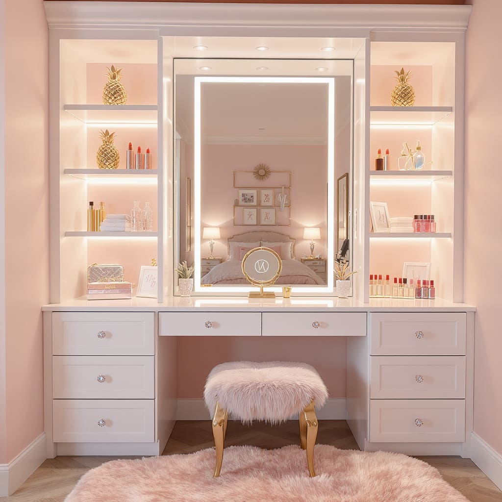 Blush Boutique Vanity Wall