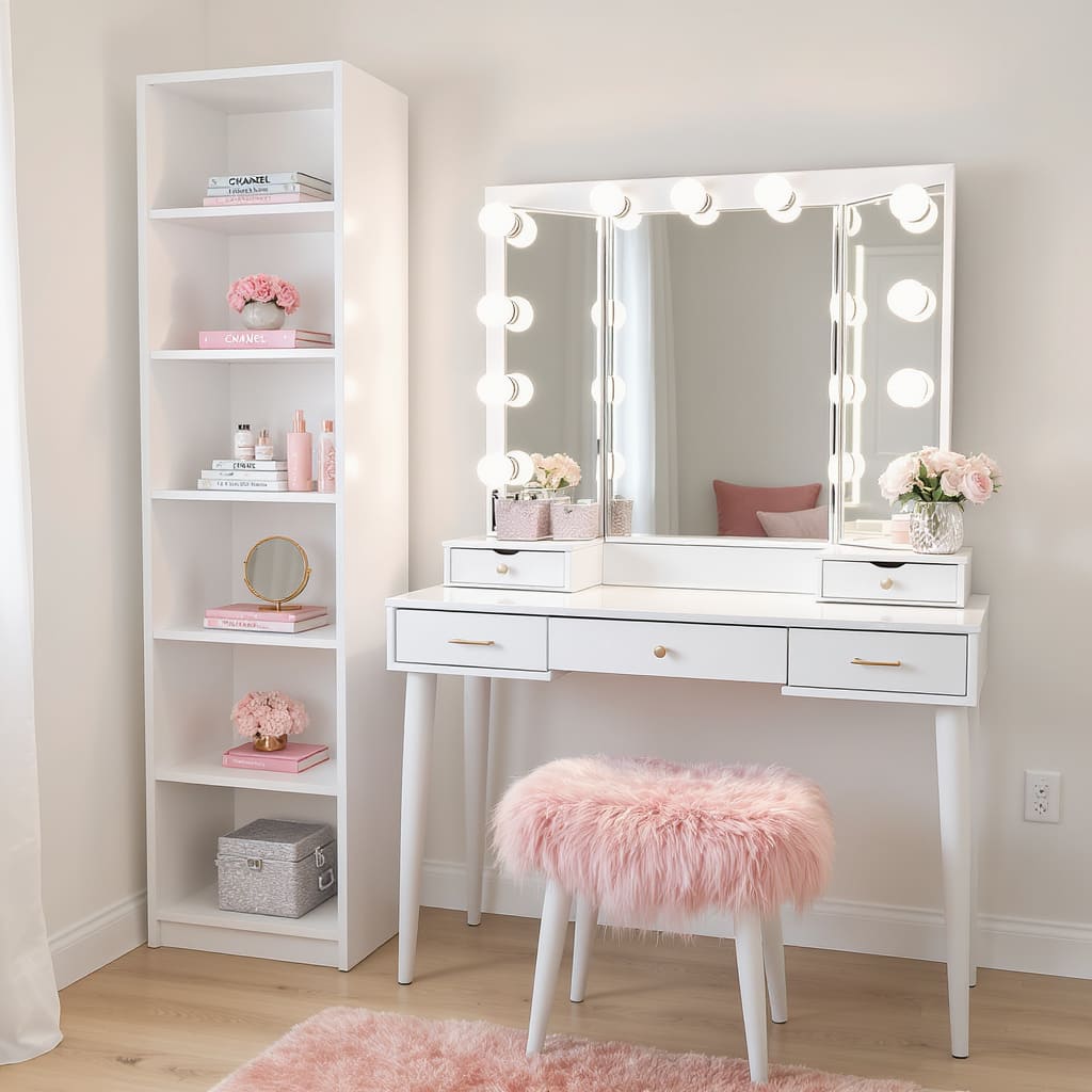 Blush Glam Hollywood Vanity Station