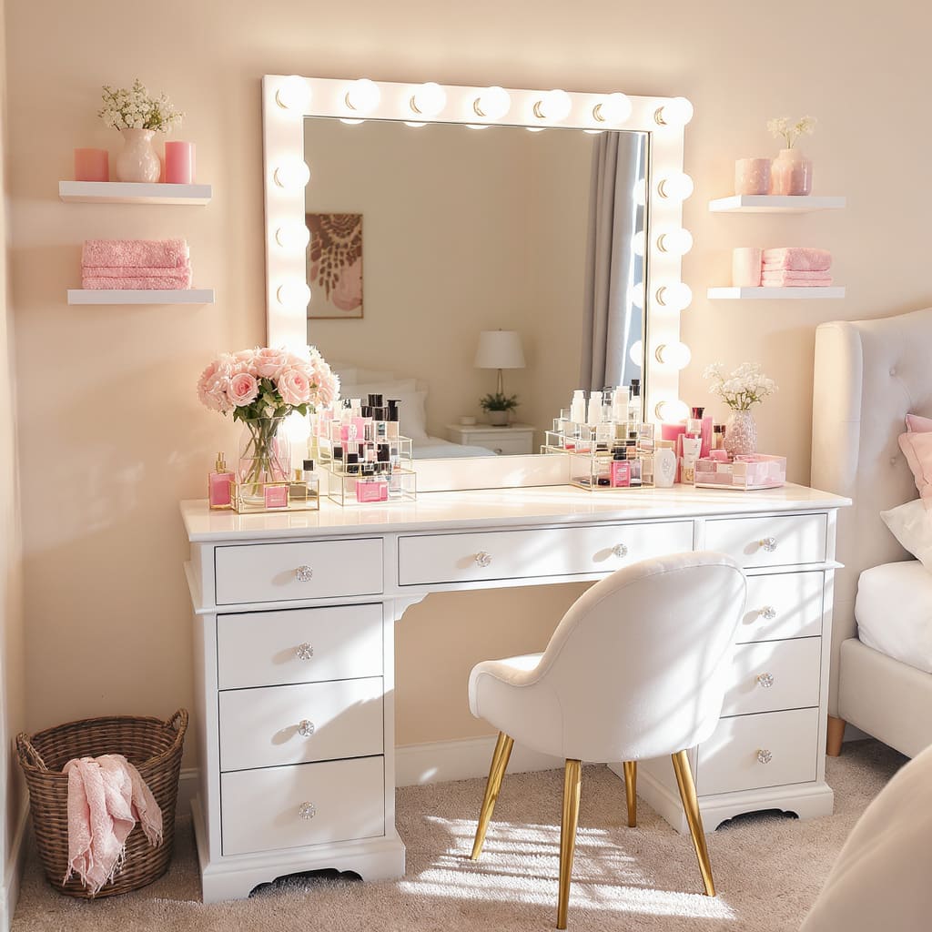 Blush Glow Classic Vanity Setup