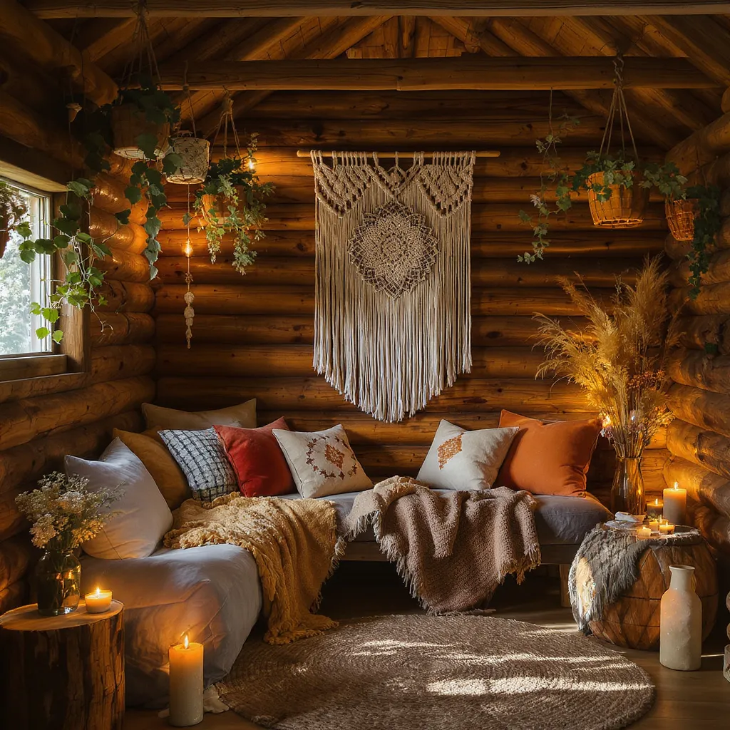 Boho Forest Cabin Interior