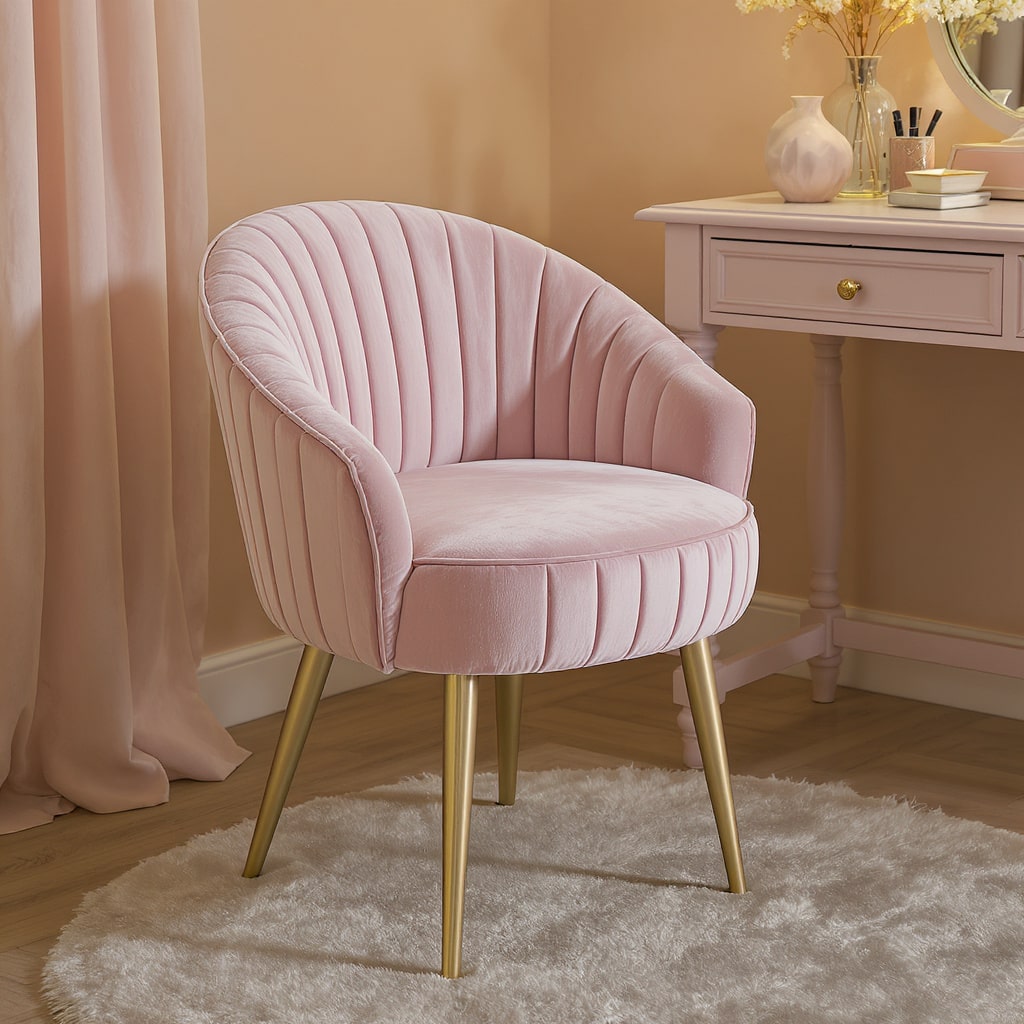 Chic Blush Vanity Chair