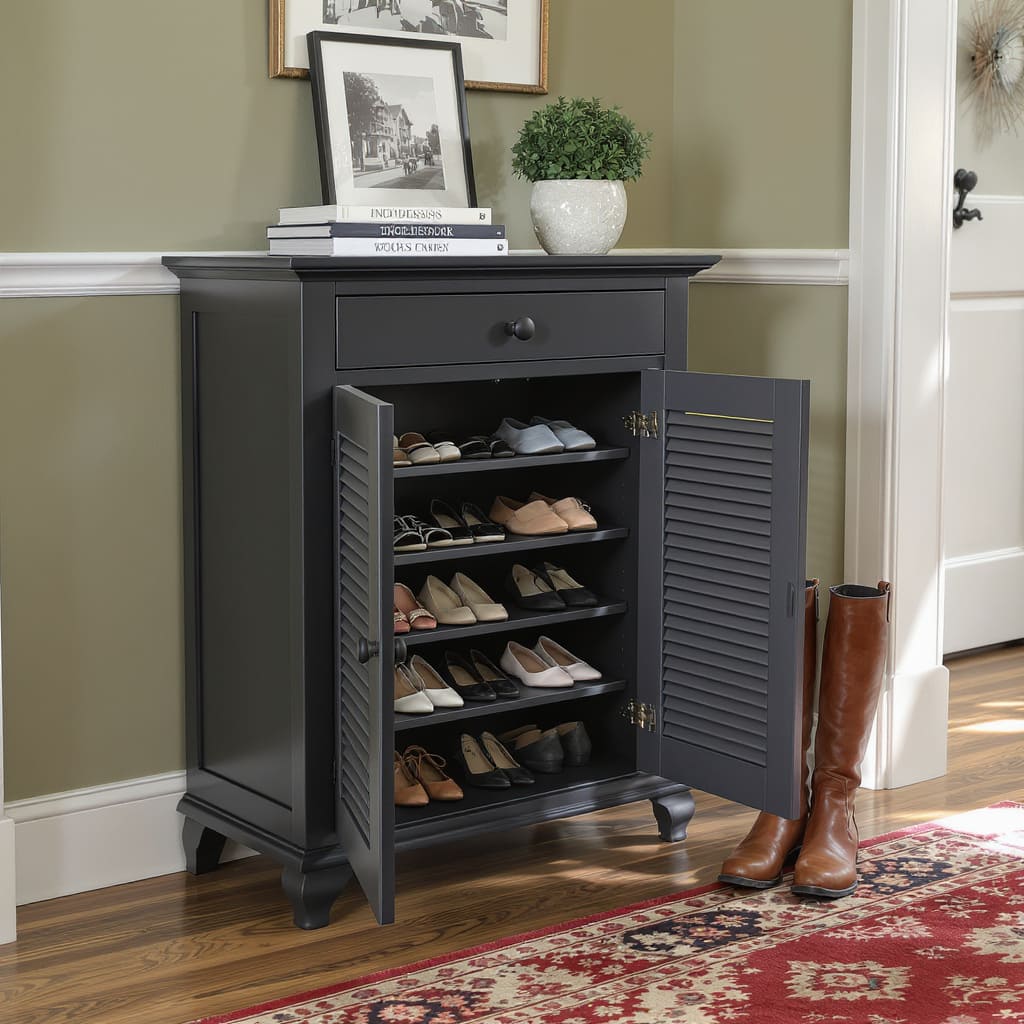 Classic Charcoal Shoe Cabinet