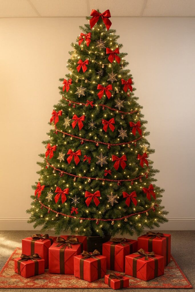 Classic Red Bow Christmas Tree