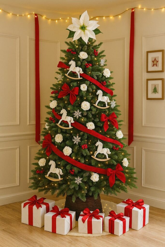 Classic Red Ribbon Christmas Tree
