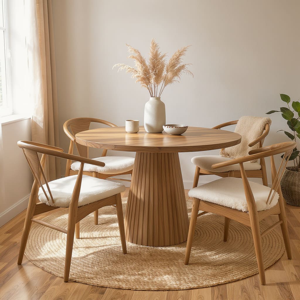 Cozy Round Pedestal Breakfast Table