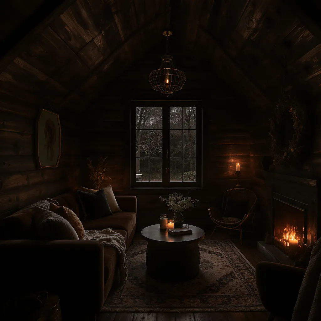 Dark Cozy Luxury Cabin