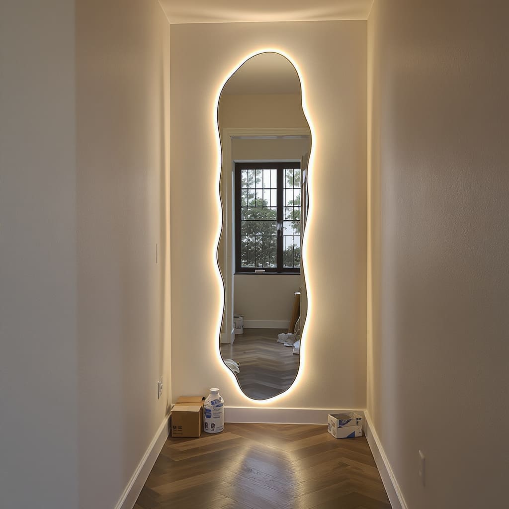 Freeform “Liquid Light” Wall Mirror