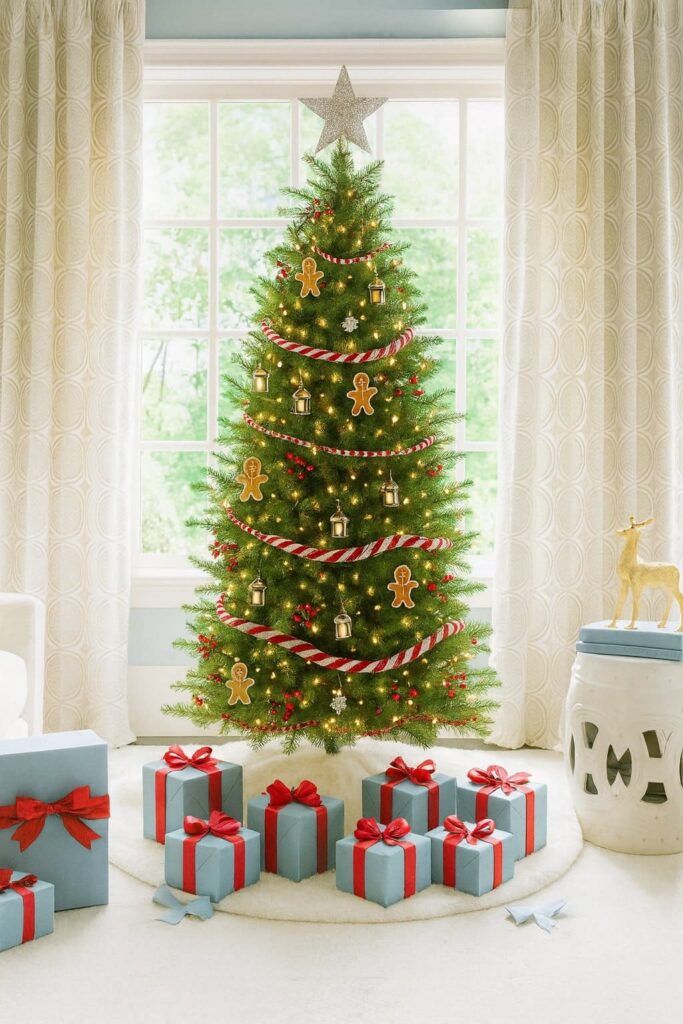 Gingerbread Window Glow Christmas Tree