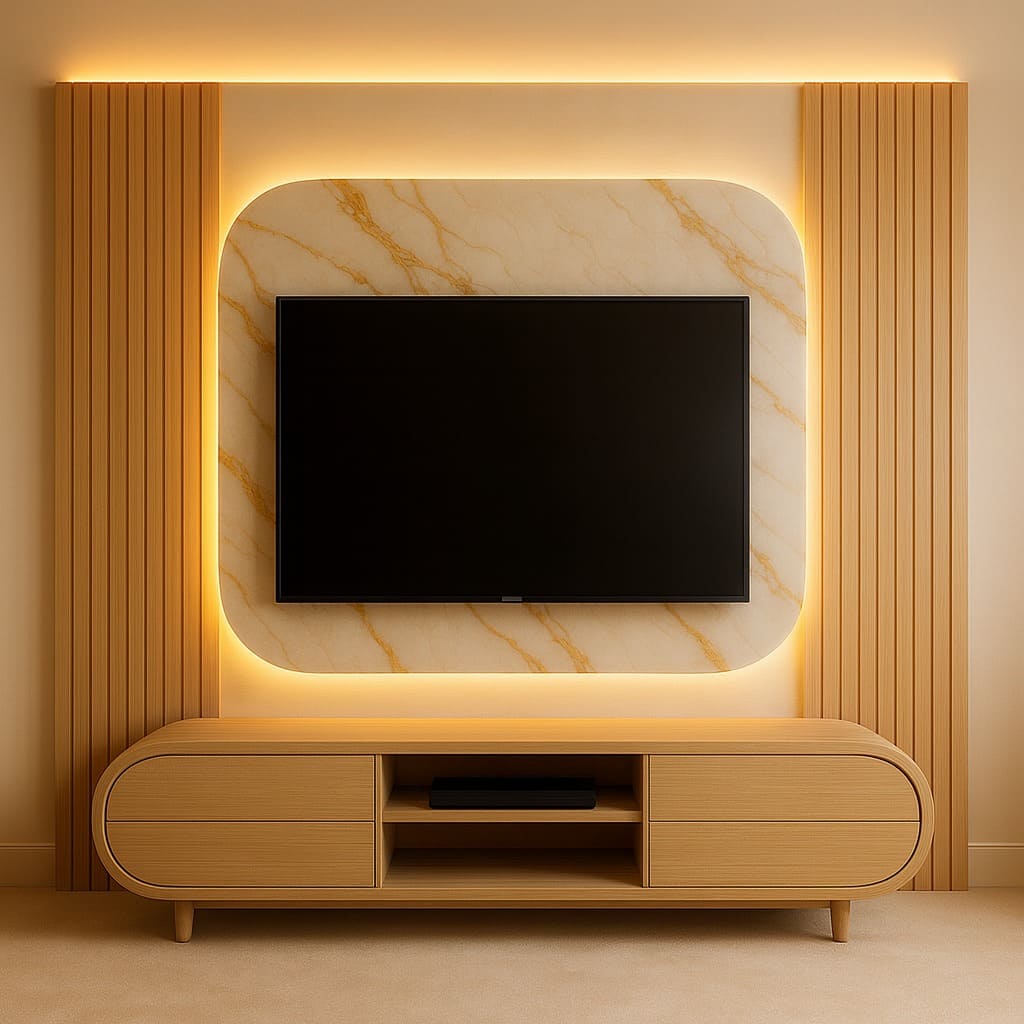 Golden Glow TV Console
