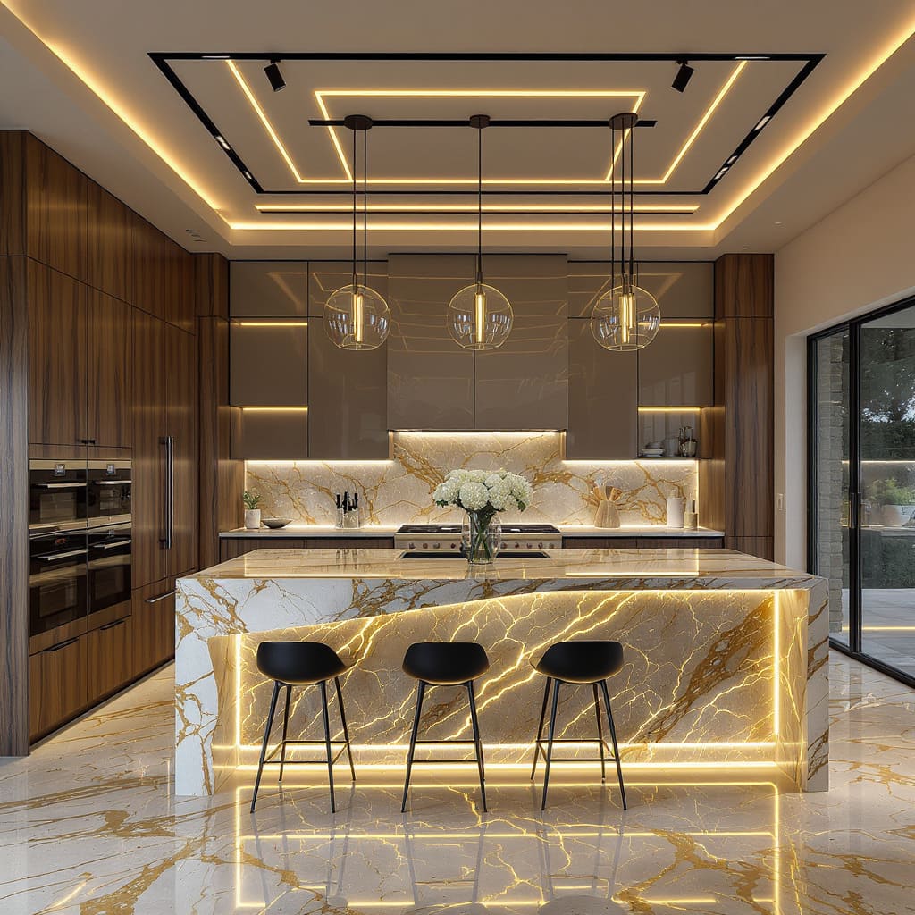Golden Vein Luxe Kitchen