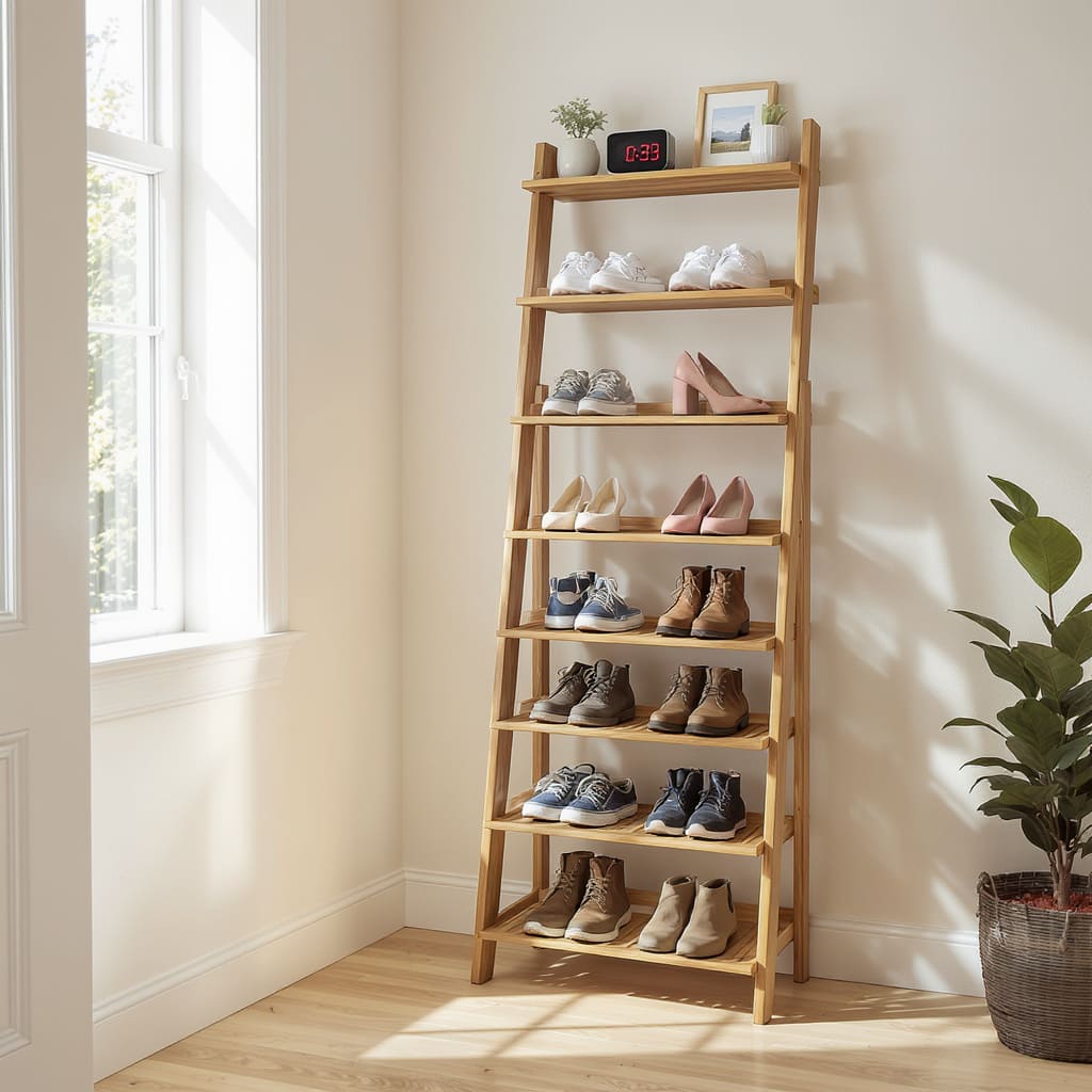 Leaning Ladder Shoe Rack