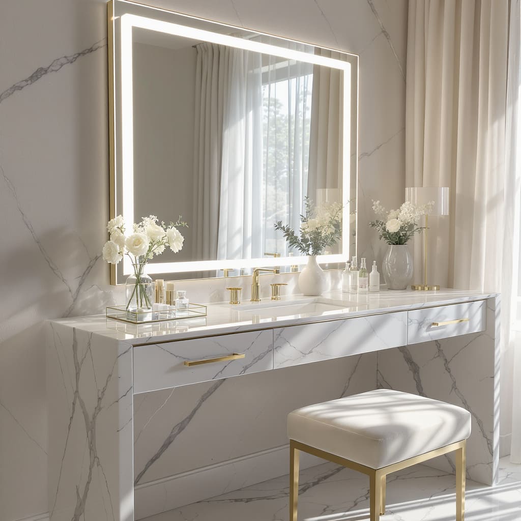 Luxe Marble Glow Vanity