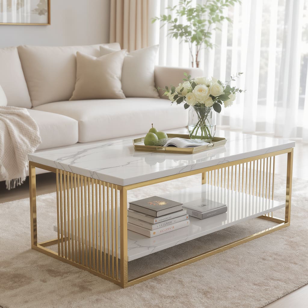 Marble and Gold Luxe Centre Table