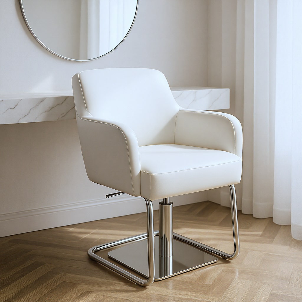 Minimalist White Vanity Chair