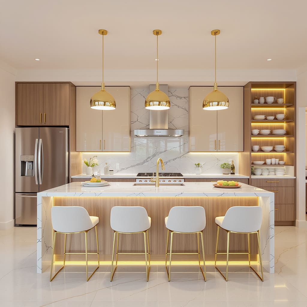 Modern Warm Glow Kitchen