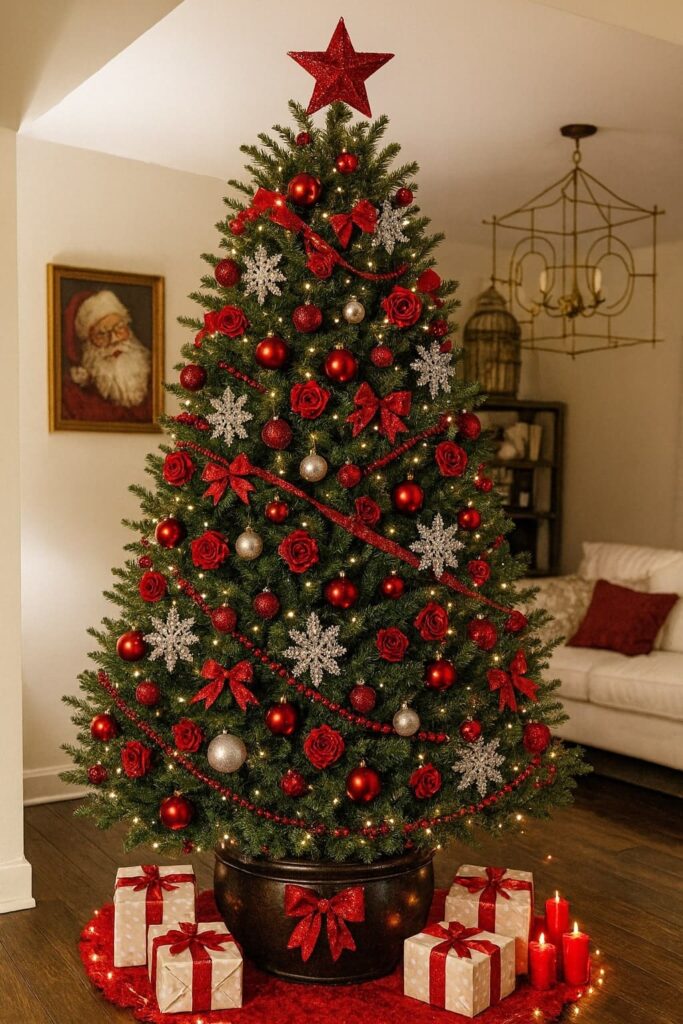 Red Rose Christmas Glam Tree