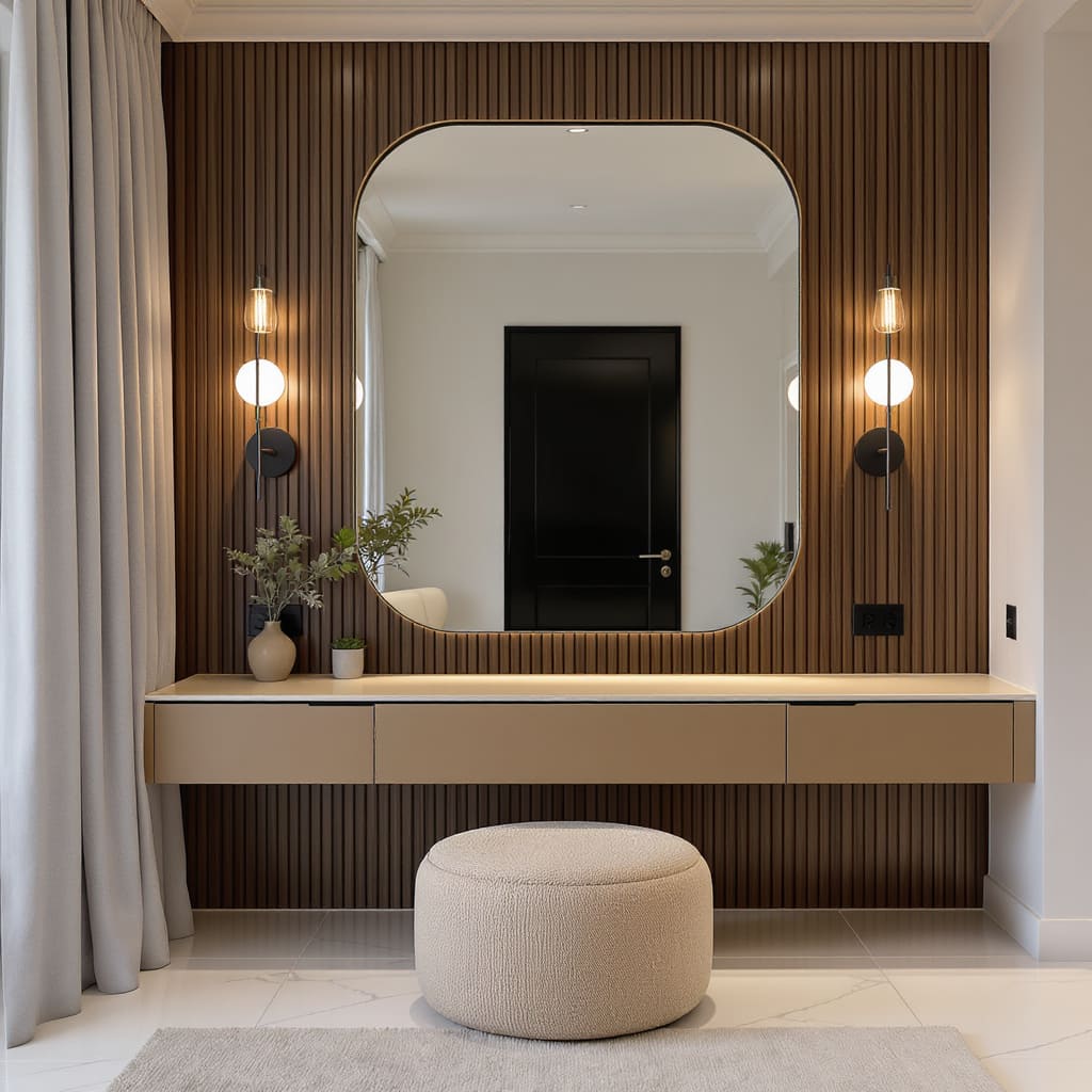 Rounded Corner Vanity Wall Mirror