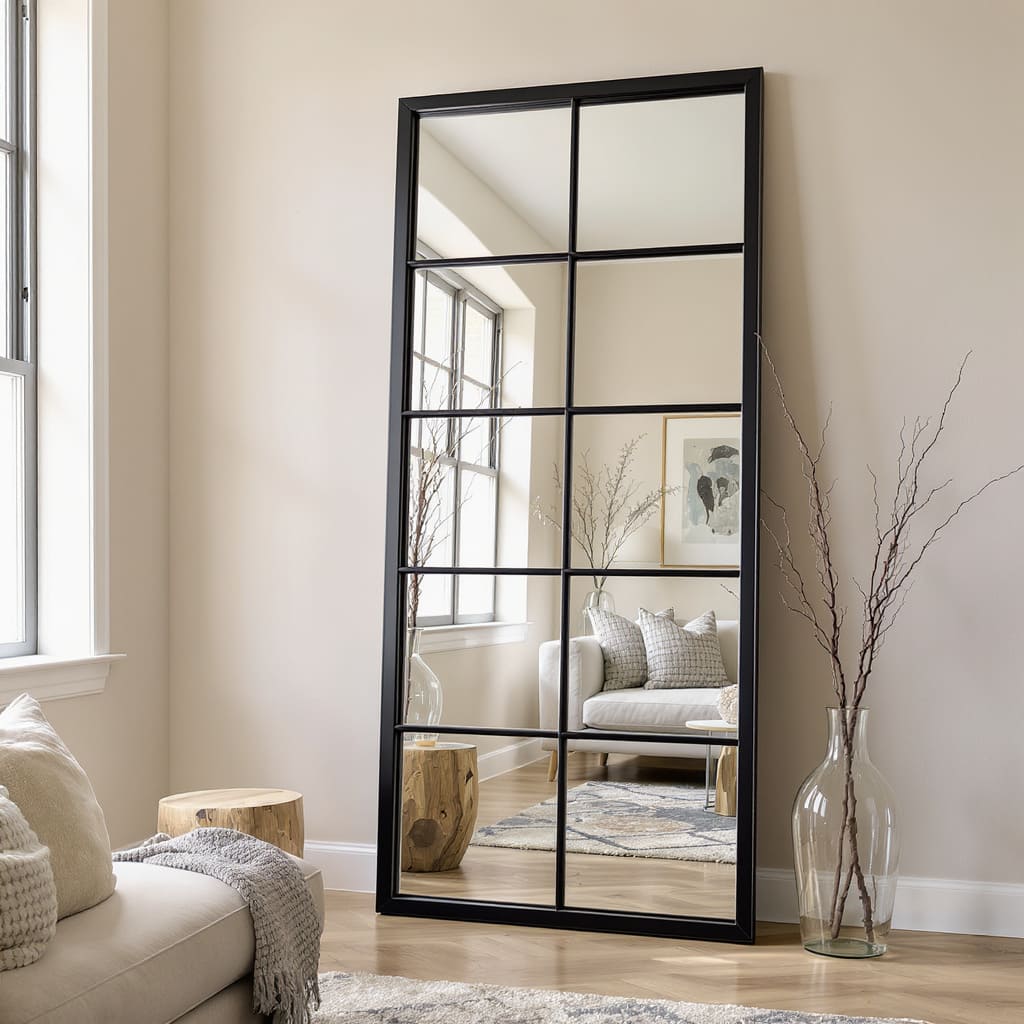 Sculpted Grid Loft Mirror