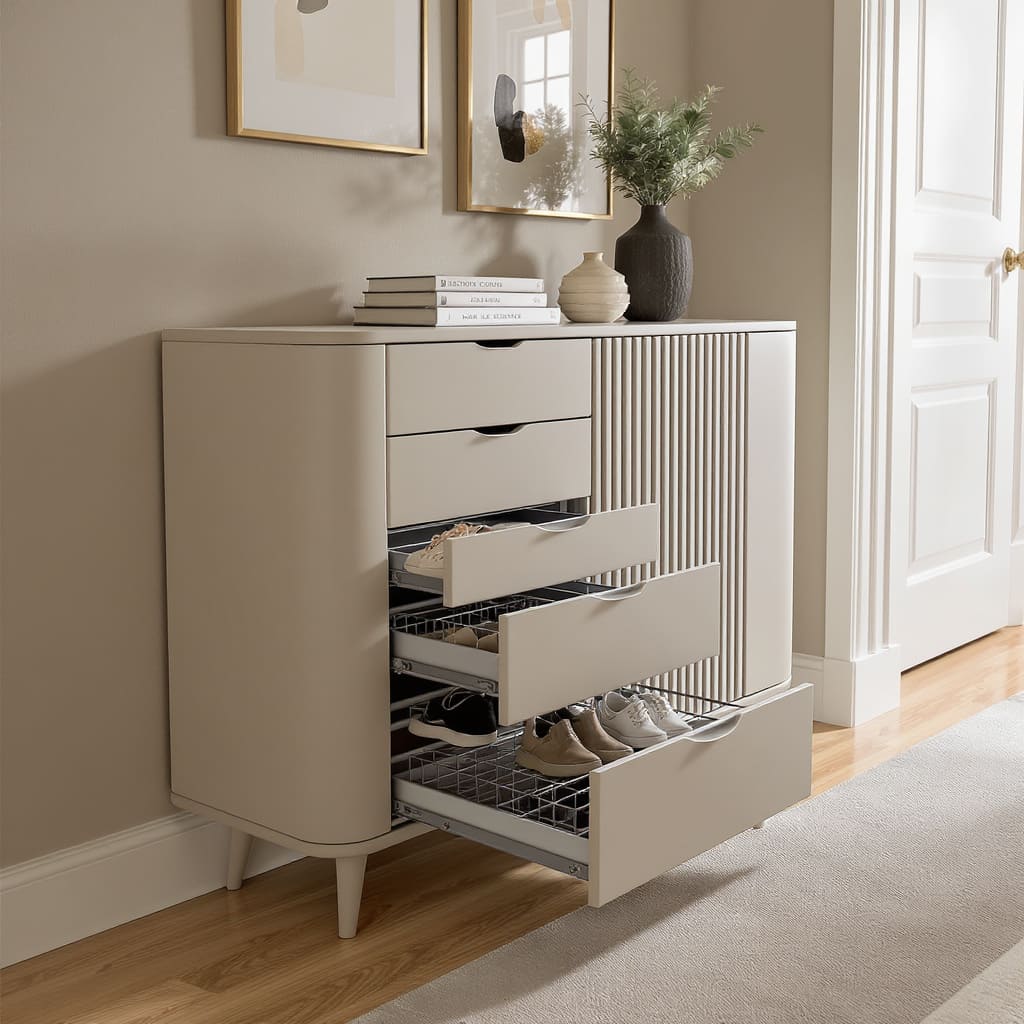 Sleek Slide-Out Shoe Dresser