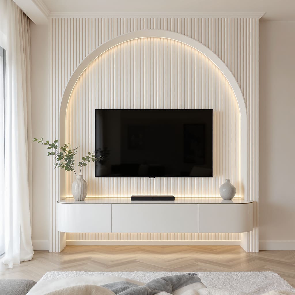 Soft Arch Cream TV Console