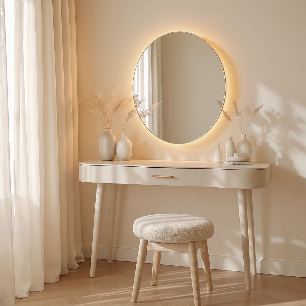 Soft Glow Minimalist Vanity Nook