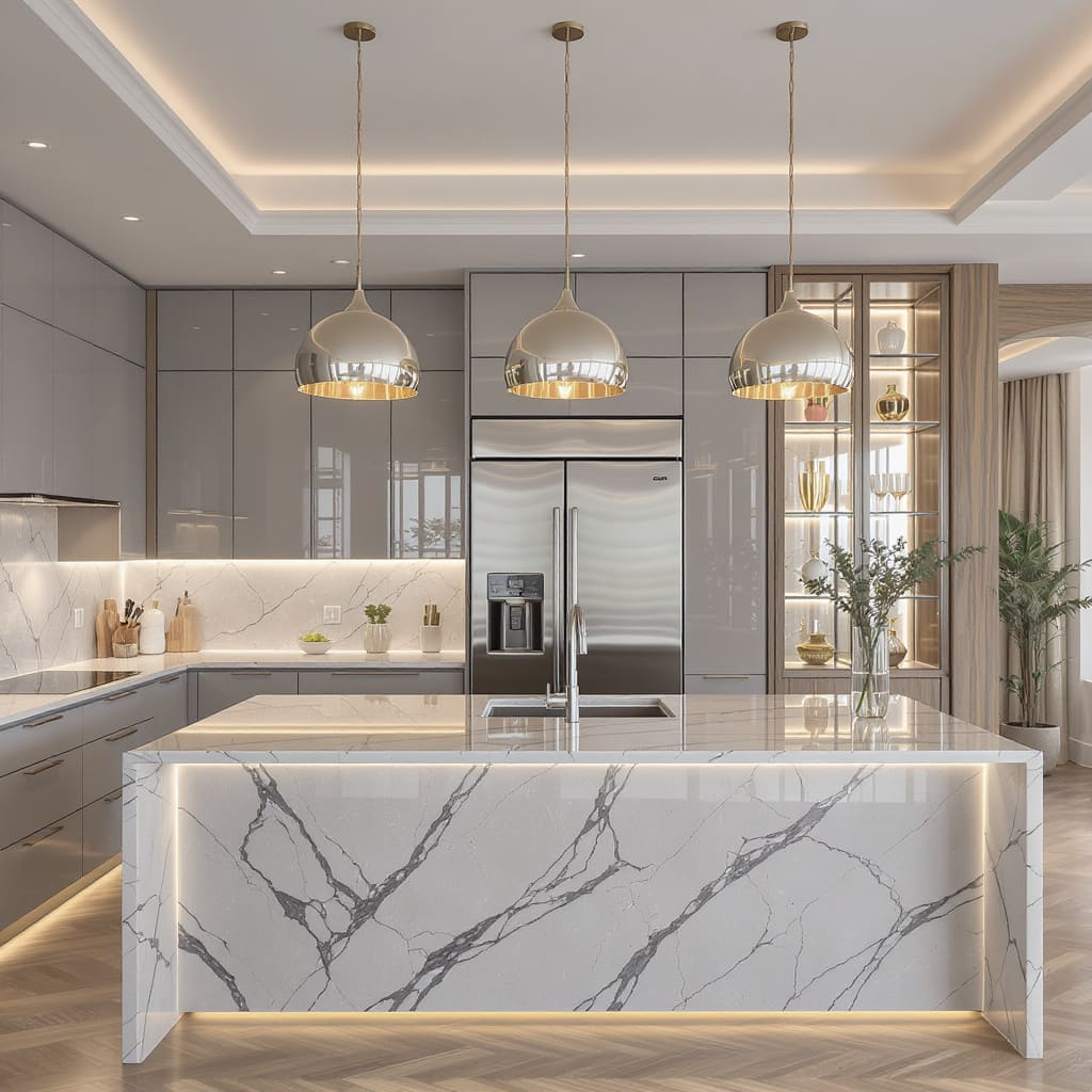 Soft Grey Luxe Kitchen