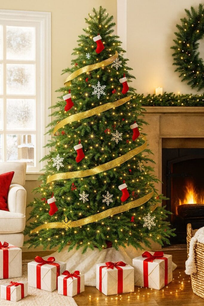 Stockings by the Fireplace Christmas Tree