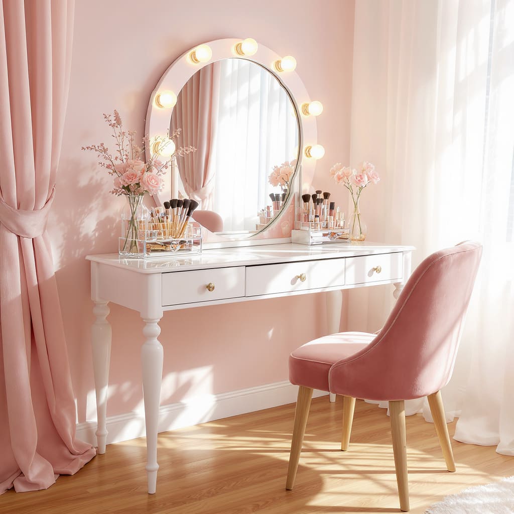 Sweet Blush Hollywood Vanity Table