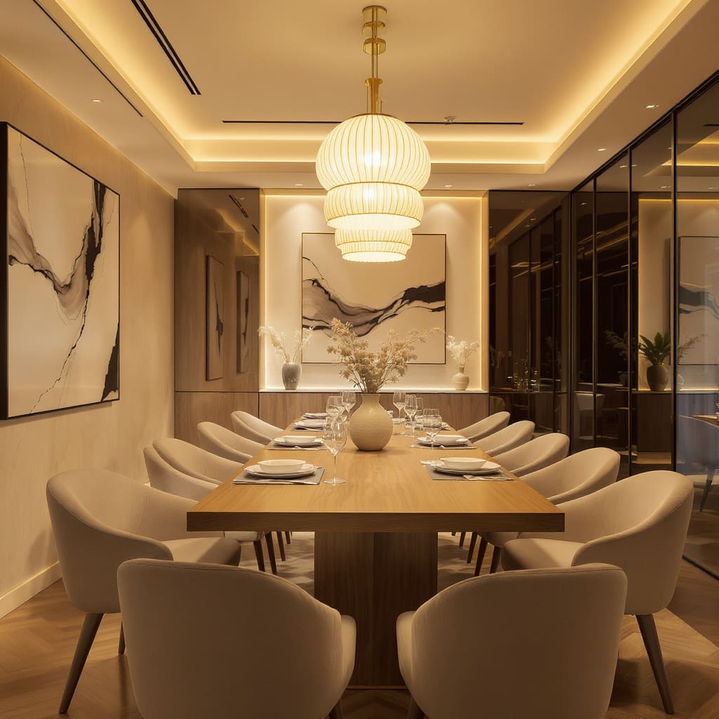 Warm Luxe Long Entertaining Dining Table