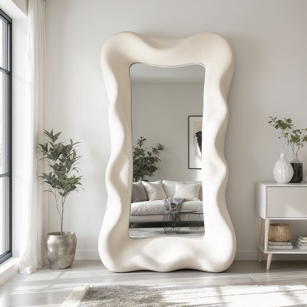 Wavy Cushioned Portal Floor Mirror