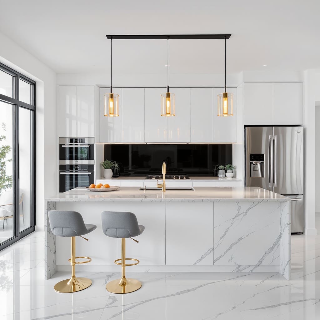 White Luxe Minimal Kitchen
