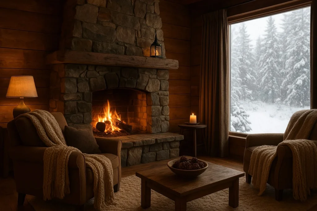 Winter Cabin Distilled to Its Essence