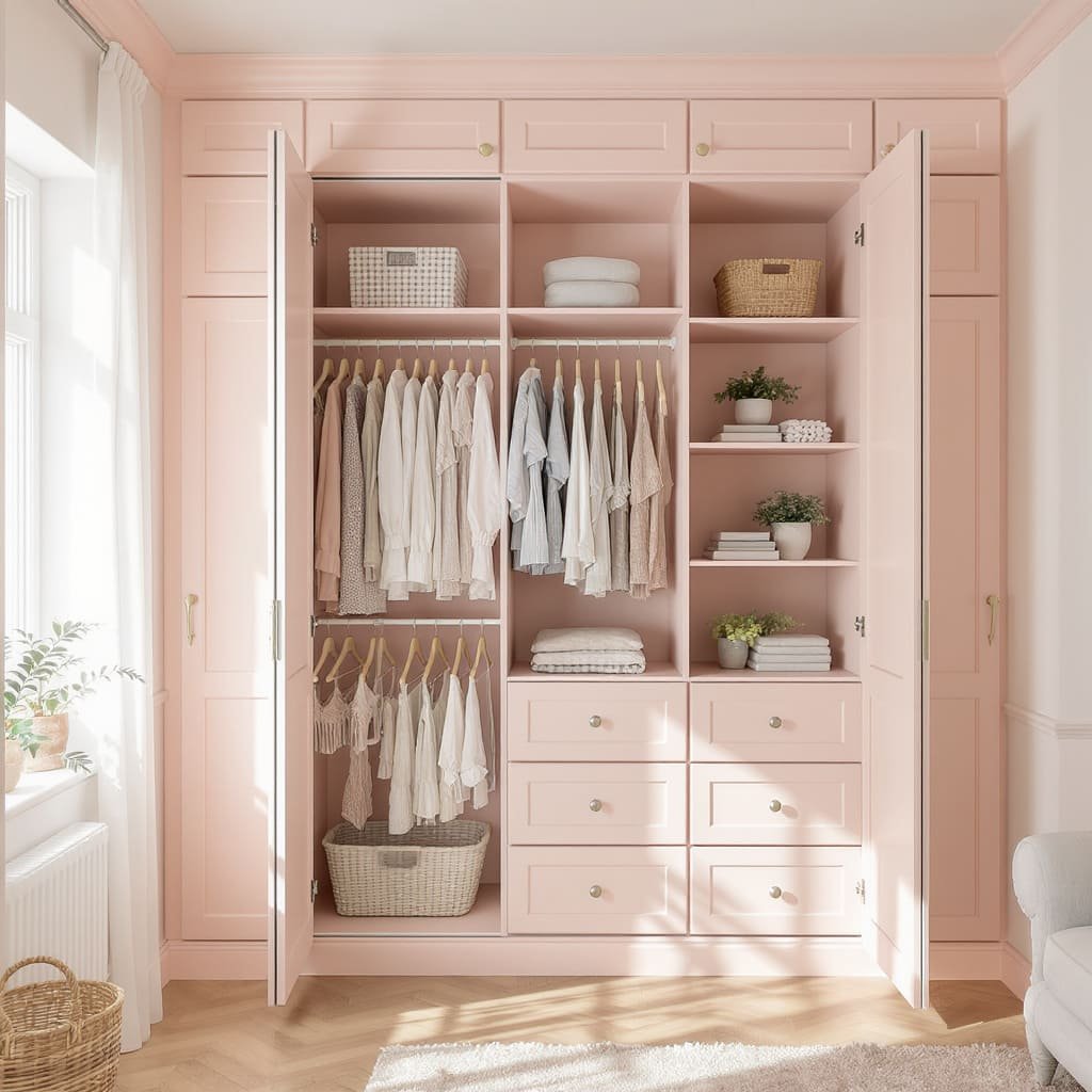 Blush Built In Closet Organizer