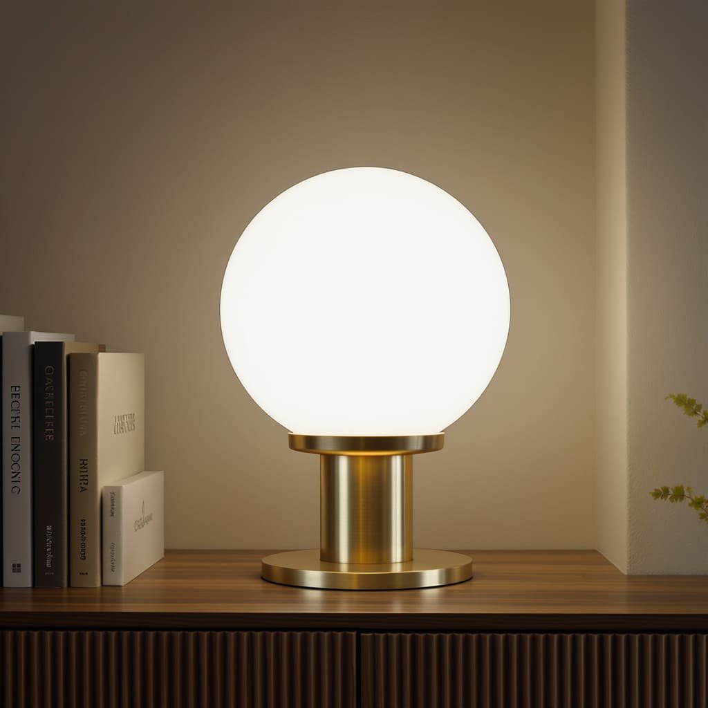 Brass Globe Minimal Table Lamp