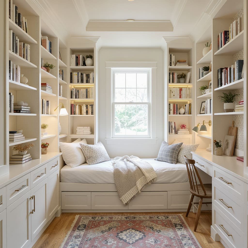 Built In Library Tiny Room