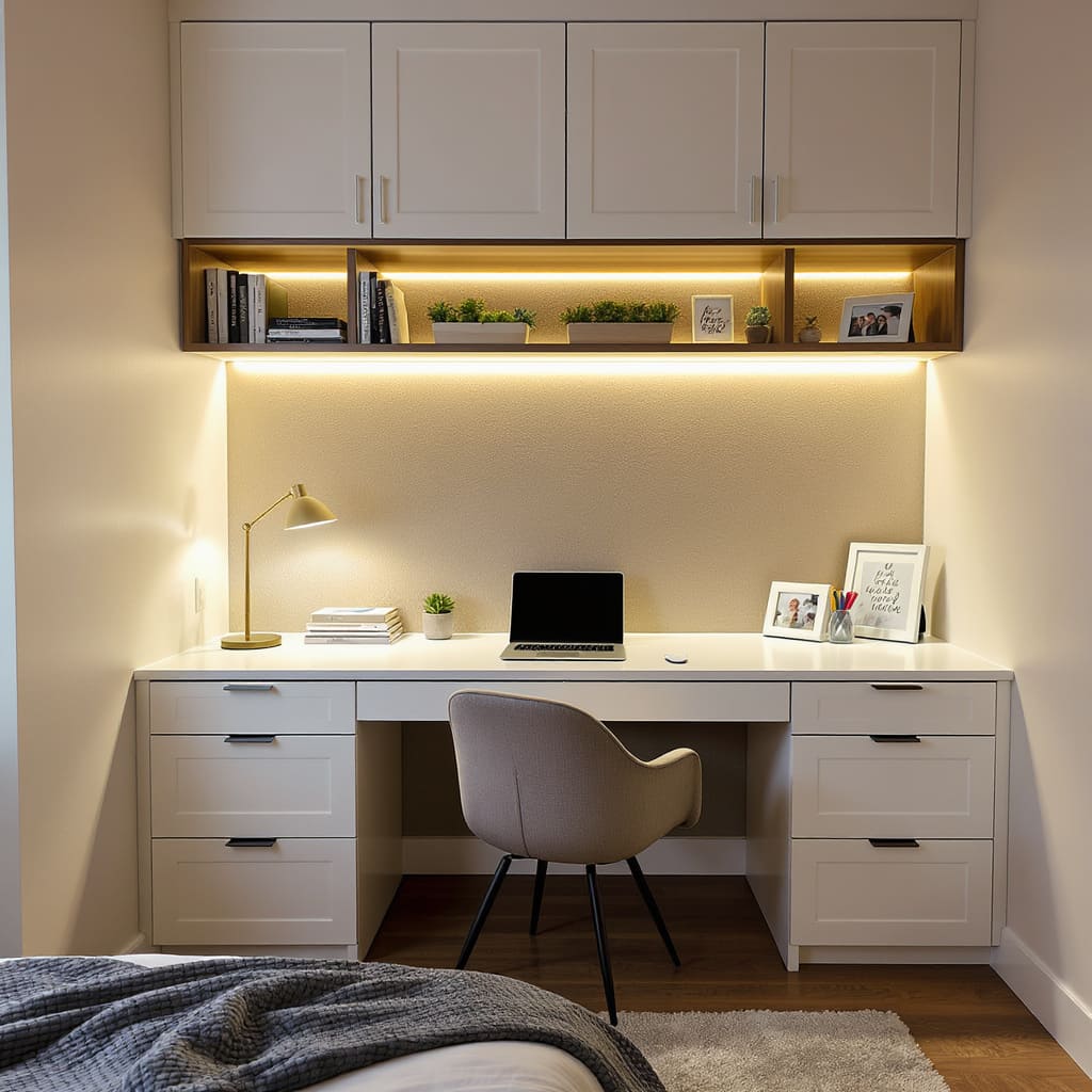 Cozy Alcove Bedroom Workspace