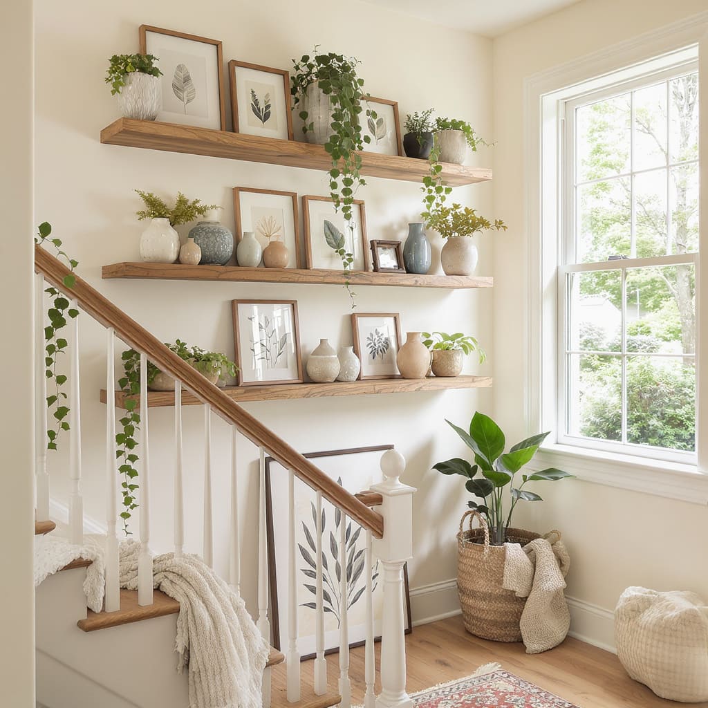 Cozy Botanical Gallery Stairway Wall Decor