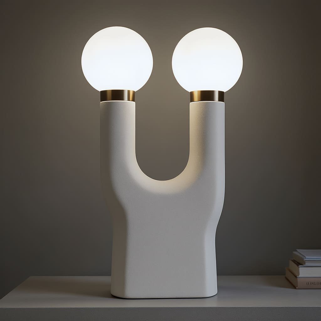 Dual Globe U Sculpt Table Lamp