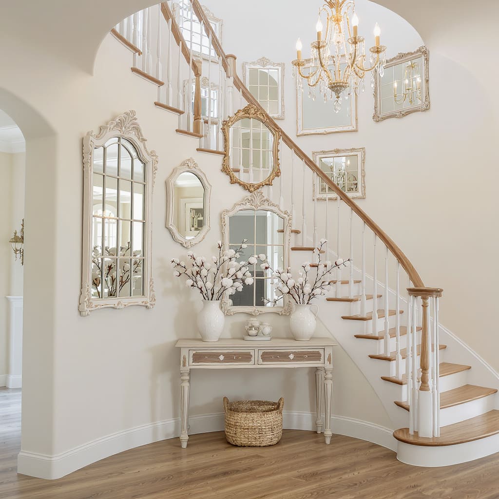 French Cottage Mirror Gallery Stairway Wall Decor