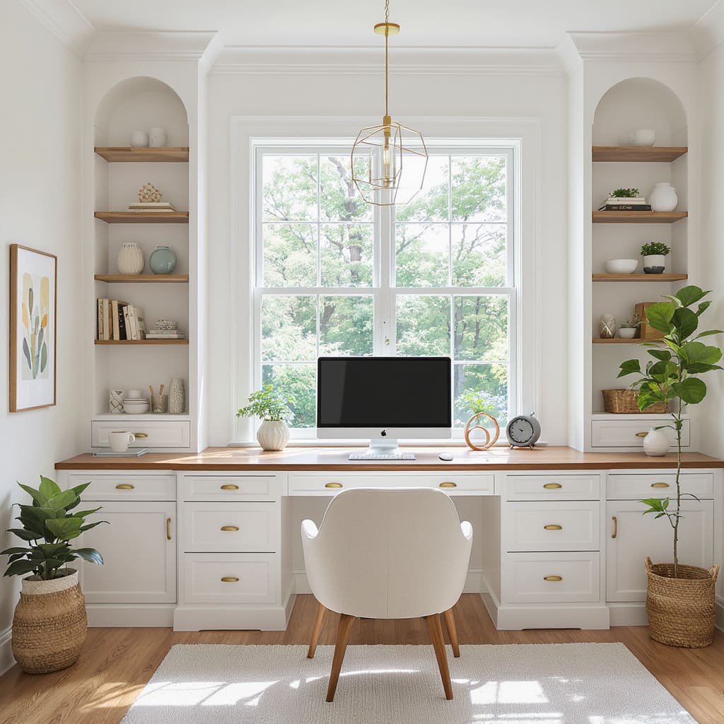 Garden View Built In Workspace