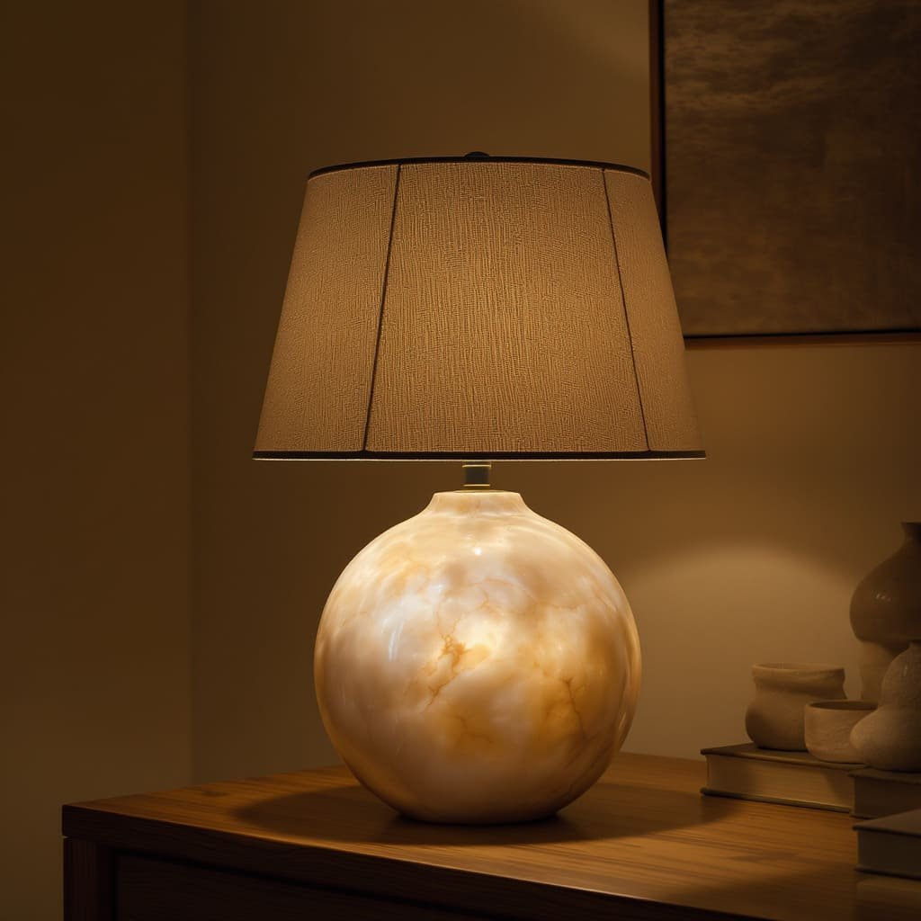 Glowing Marble Globe Table Lamp